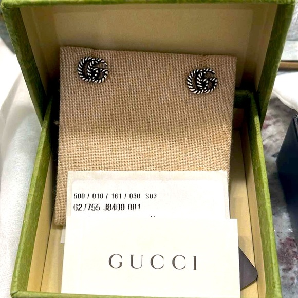 Gucci Double G Silver Earrings - Picture 1 of 2
